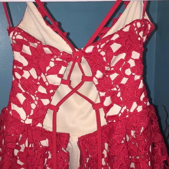 Two Sisters Red Electra Lace Up Dress - Picture 4 of 6